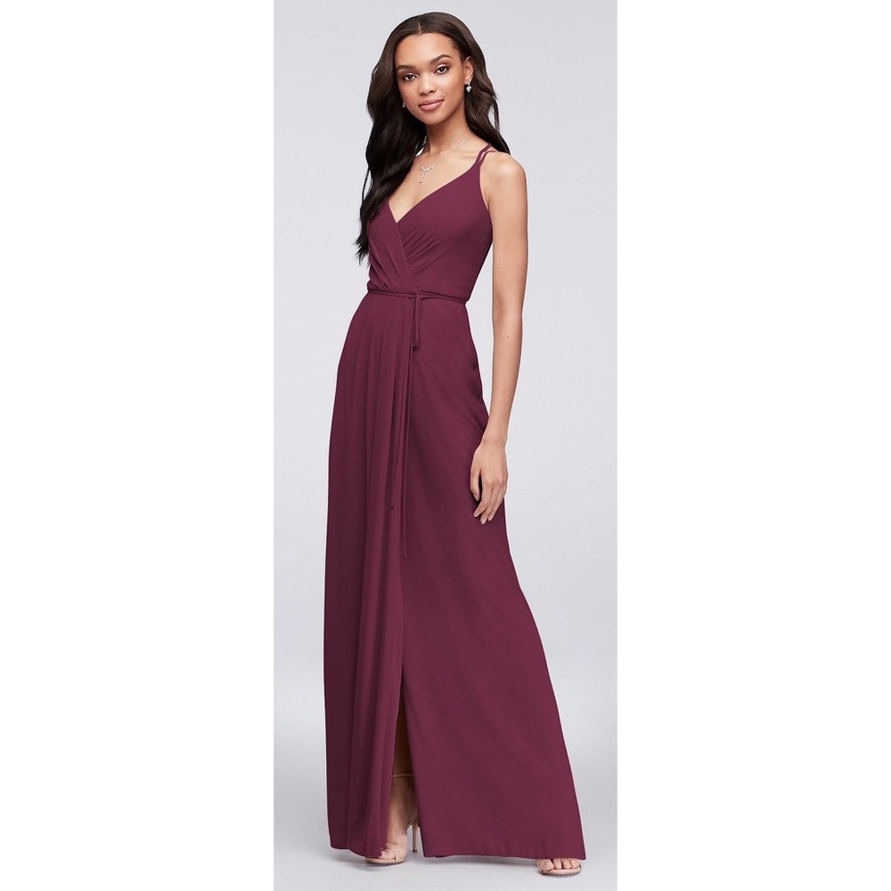 David’s bridal - Double-Strap Georgette Bridesmaid Wrap Dress